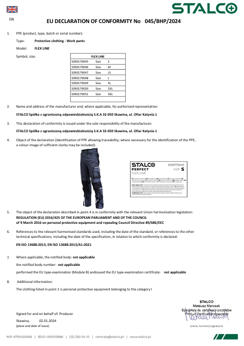 FLEX LINE arbeidsbukse – grå - STALCO PERFECT S-79045