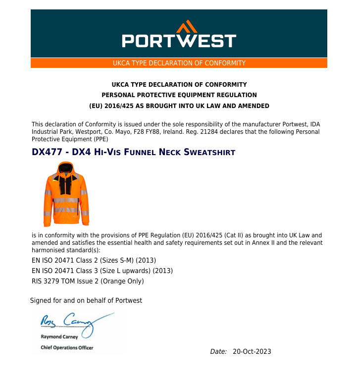 DX477 – DX4 Hi-Vis Hettejakke