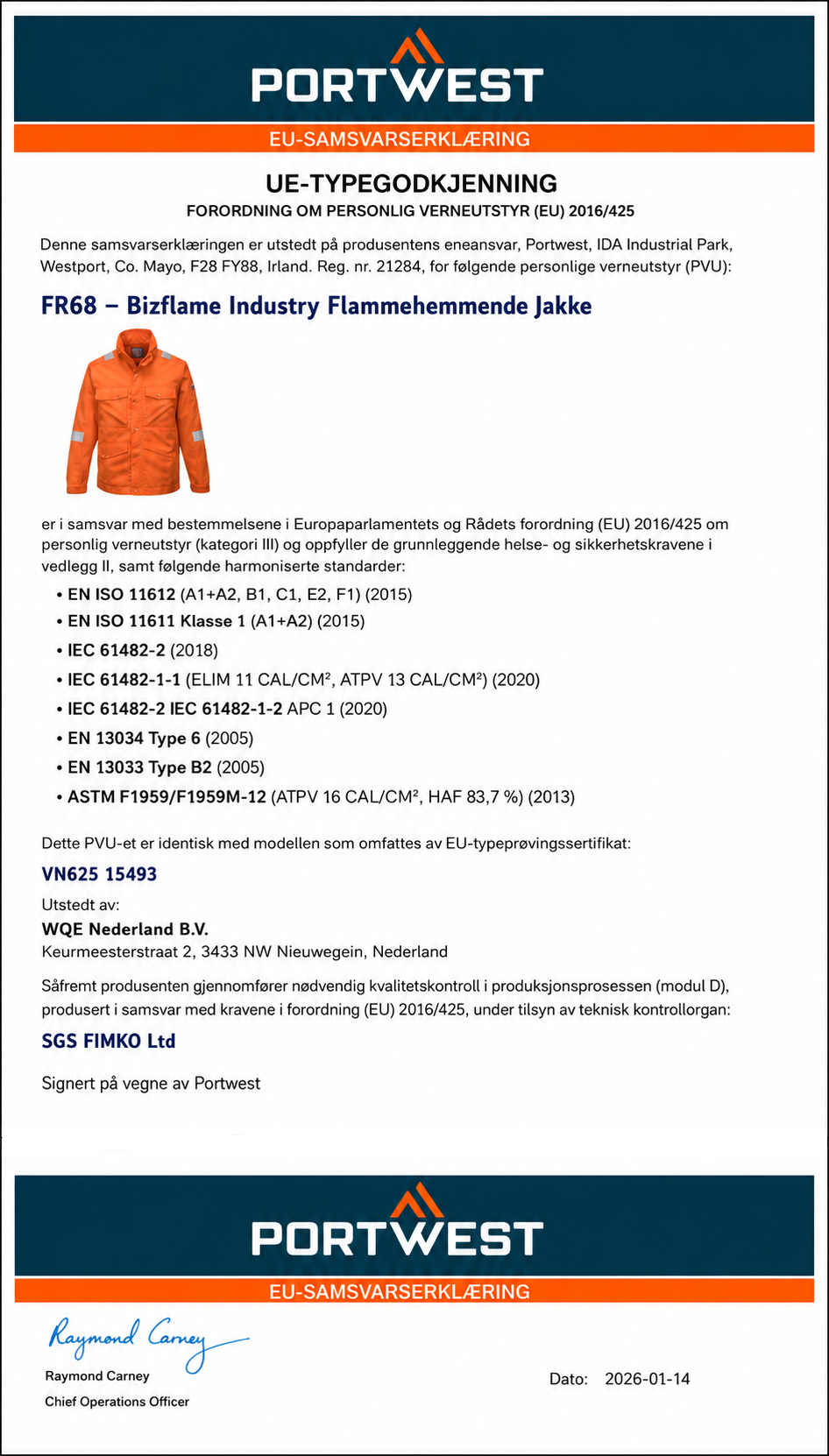 FR68 - Bizflame Ultra Jakke