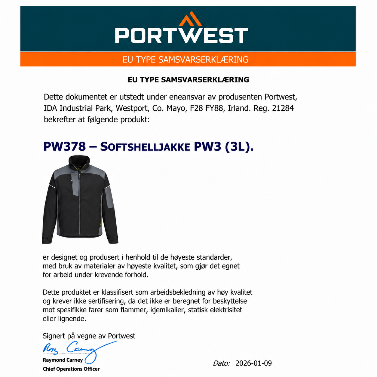 Softshelljakke PW3 (3L) – svart/grå (PW378)