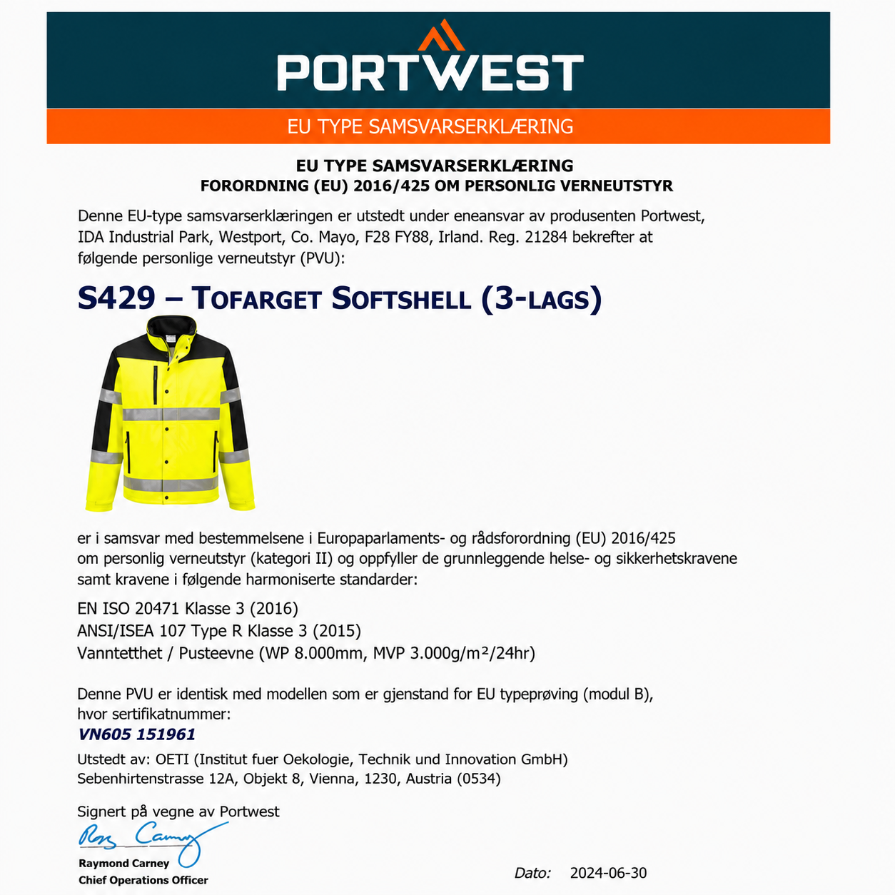 Hi-Vis Tofarget Softshelljakke 3-lags – gul/svart (S429)