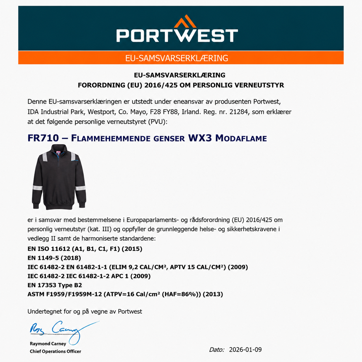 FR710 – WX3 FR Modaflame Genser