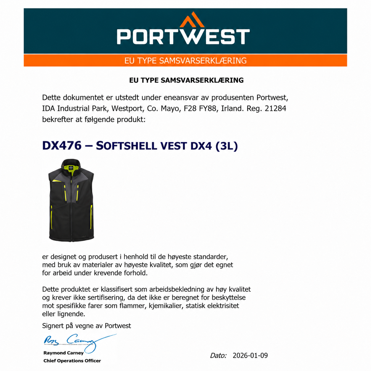 DX476 – Softshell Vest DX4 (3L) – svart