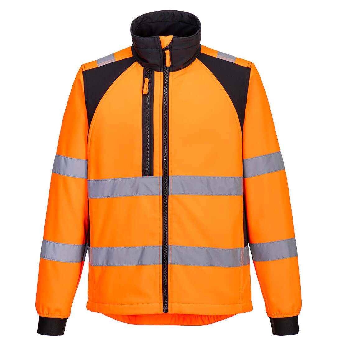 Hi-Vis Softshelljakke WX2 Eco – oransje/svart (CD875)