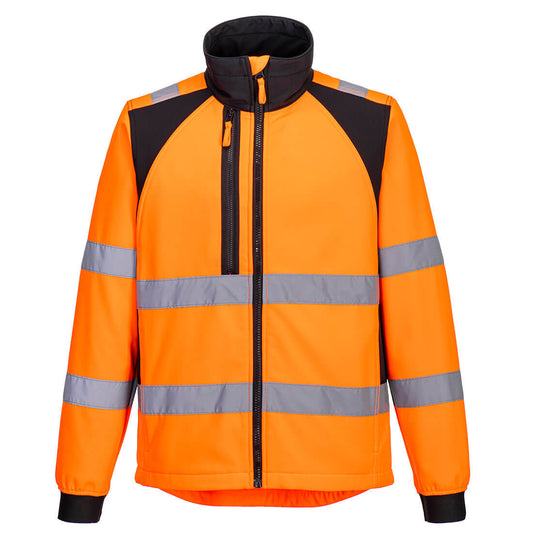 Hi-Vis Softshelljakke WX2 Eco – oransje/svart (CD875)