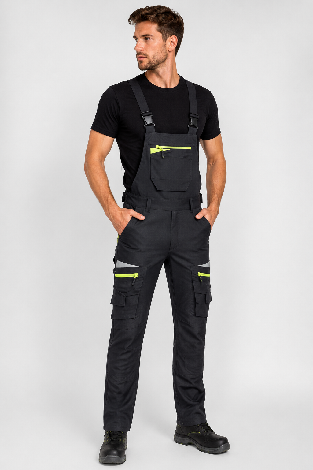 DX441 – DX4 arbeidsbukse med seler – svart