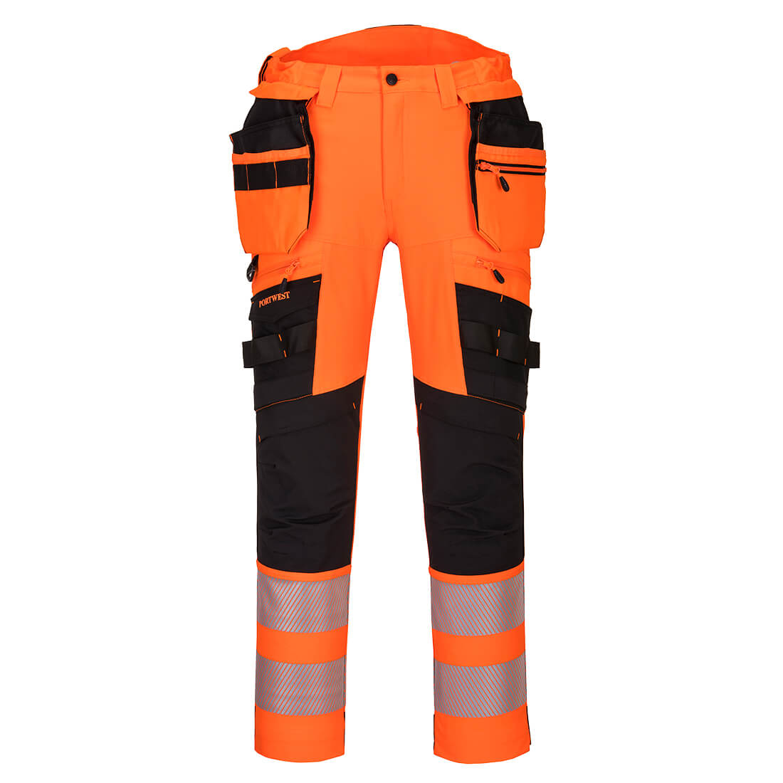DX442 – Hi-Vis arbeidsbukse DX4 med avtakbare hengelommer – oransje/gul