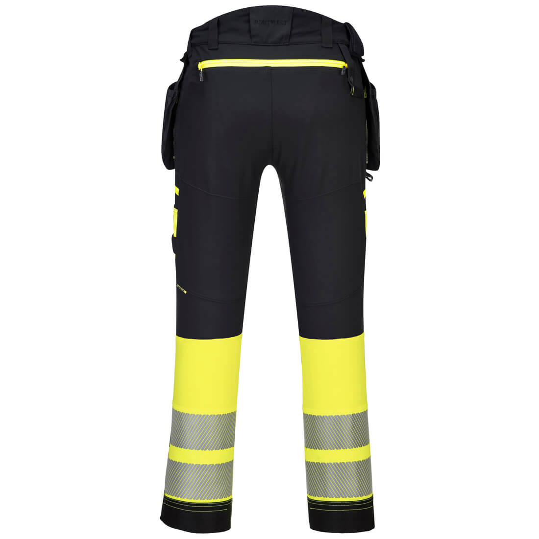 DX445 – Hi-Vis arbeidsbukse Klasse 1 DX4 med hengelommer – svart/gul