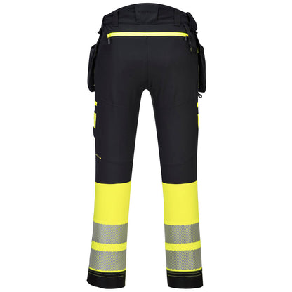 DX445 – Hi-Vis arbeidsbukse Klasse 1 DX4 med hengelommer – svart/gul