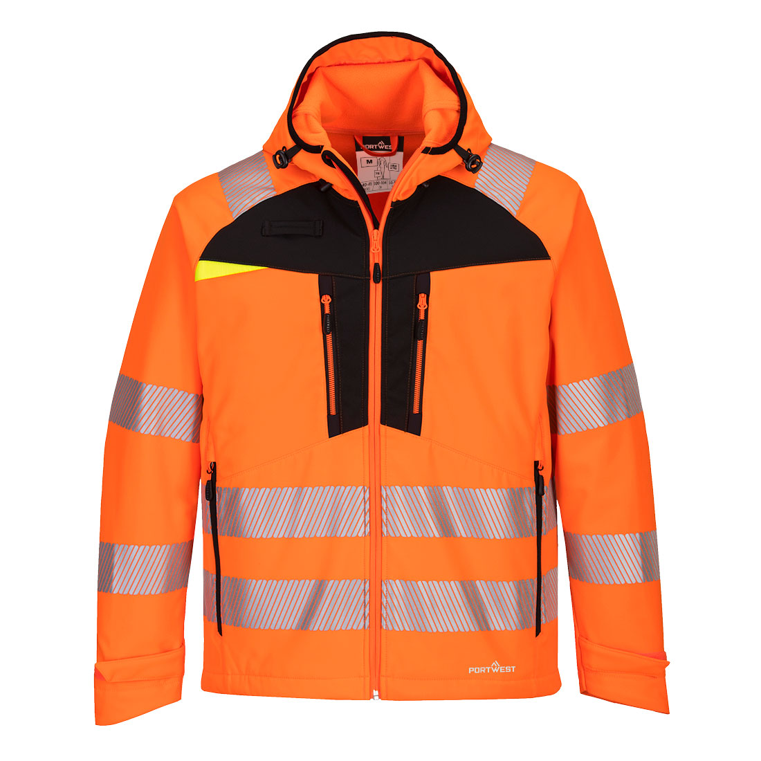 Hi-Vis Softshelljakke DX4 – oransje/svart (DX475)