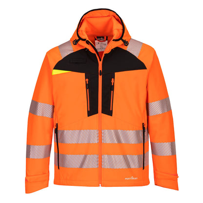 Hi-Vis Softshelljakke DX4 – oransje/svart (DX475)