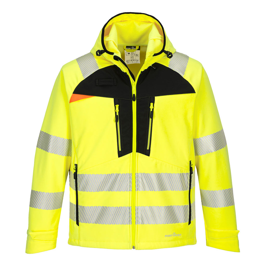 Hi-Vis Softshelljakke DX4 – oransje/svart (DX475)