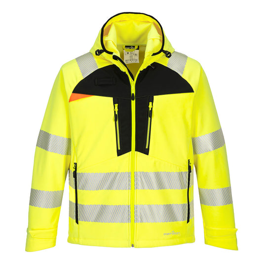 Hi-Vis Softshelljakke DX4 – oransje/svart (DX475)