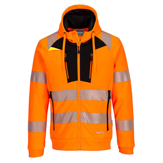 DX484 – PW3 Hi-Vis hettegenser – oransje/svart