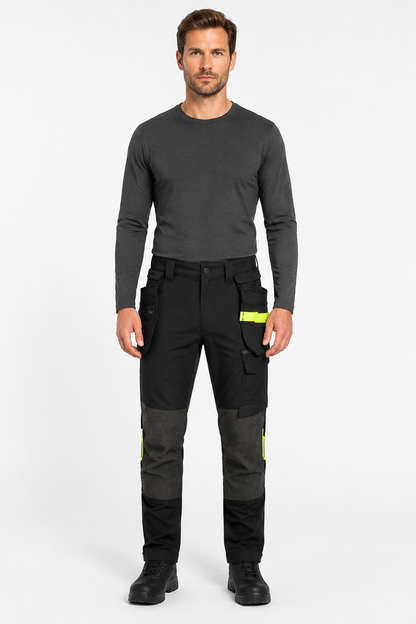 EV4 elastisk arbeidsbukse med hengelommer – svart (EV440)