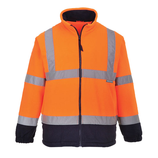 F301 – Hi-Vis fleecejakke med kontrast – oransje