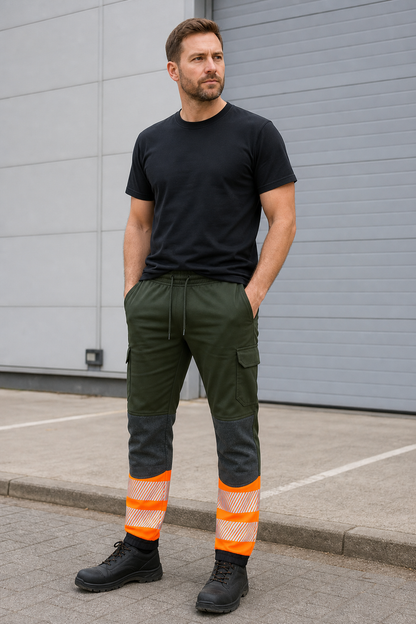 KX341 – Hi-Vis Arbeidsbukse KX3 Flexi Klasse 1 – svart/oransje