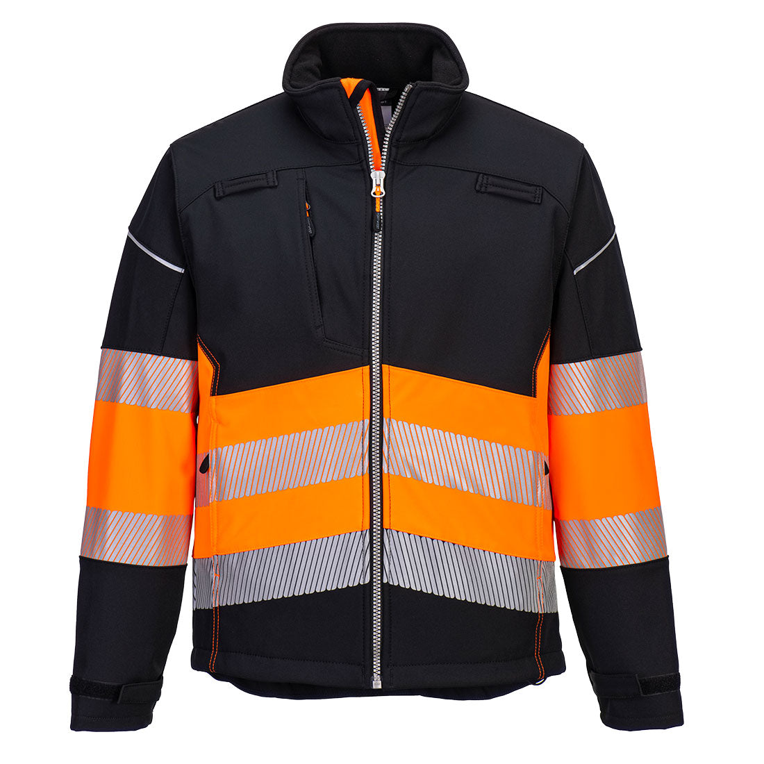 Hi-Vis Softshelljakke PW3 Klasse 1 – svart/oransje (PW375)