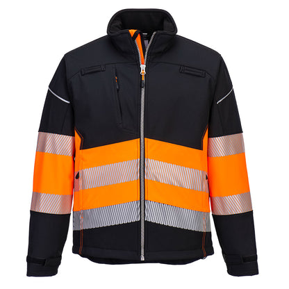 Hi-Vis Softshelljakke PW3 Klasse 1 – svart/oransje (PW375)