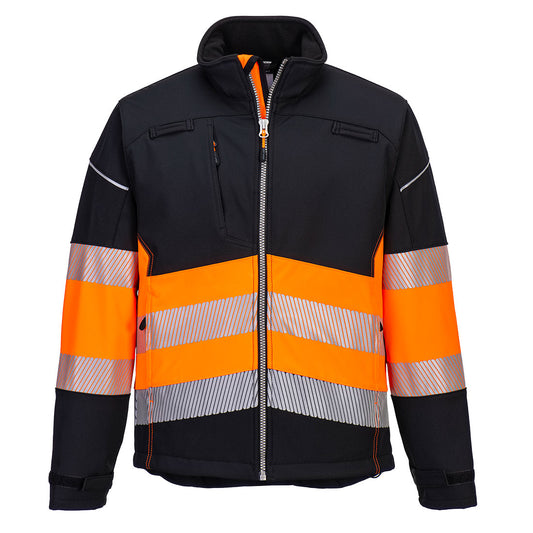 Hi-Vis Softshelljakke PW3 Klasse 1 – svart/oransje (PW375)