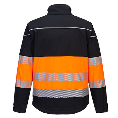 Hi-Vis Softshelljakke PW3 Klasse 1 – svart/oransje (PW375)