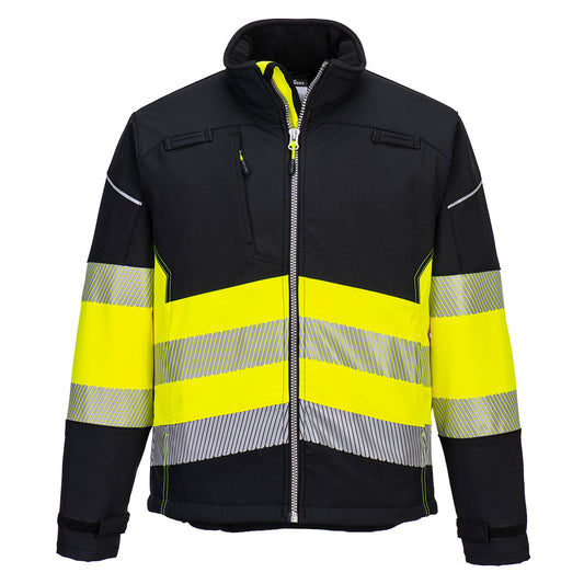 Hi-Vis Softshelljakke PW3 Klasse 1 – svart/oransje (PW375)