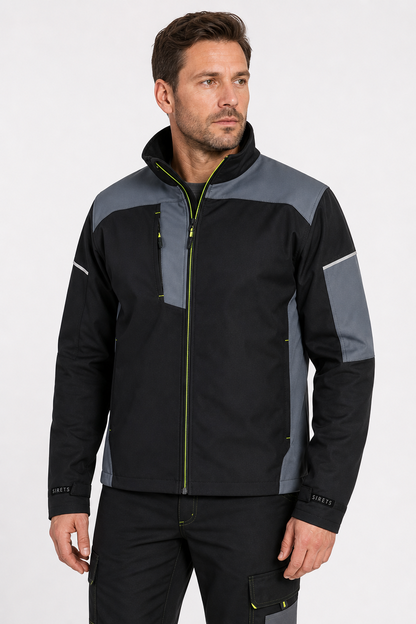 Softshelljakke PW3 (3L) – svart/grå (PW378)