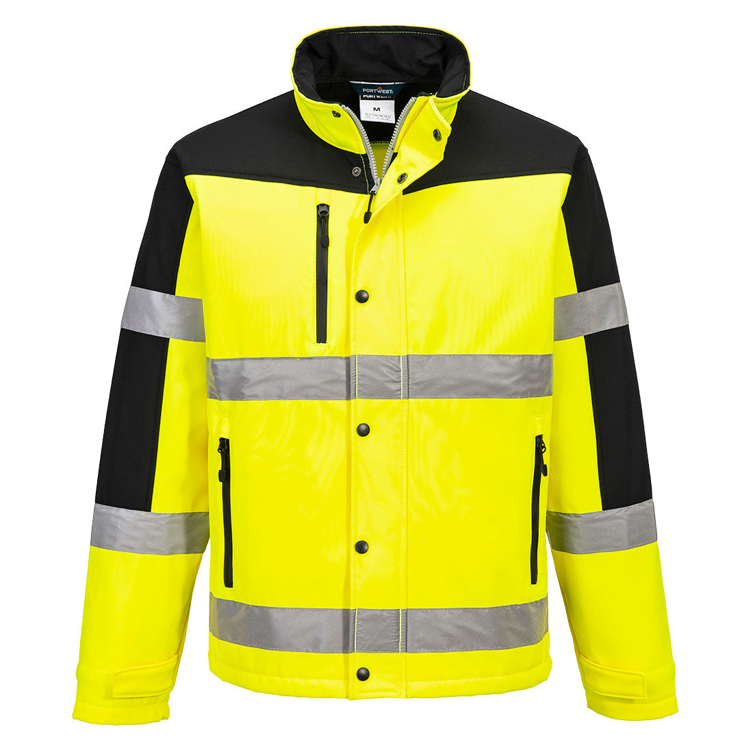 Hi-Vis Tofarget Softshelljakke 3-lags – gul/svart (S429)