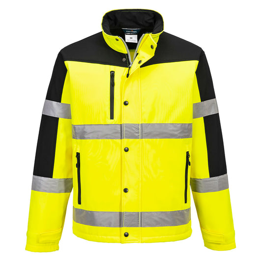 Hi-Vis Tofarget Softshelljakke 3-lags – gul/svart (S429)