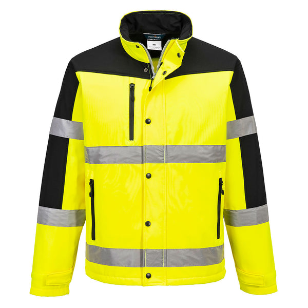Hi-Vis Softshelljakke 3-lags – gul/svart (S429)