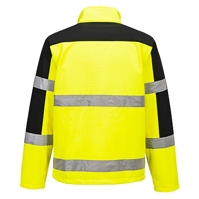 Hi-Vis Tofarget Softshelljakke 3-lags – gul/svart (S429)