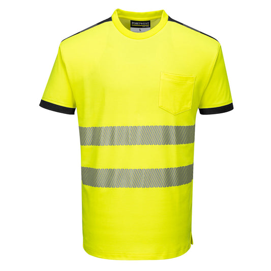 T181 - PW3 Hi-Vis t-skjorte Oransje/sort