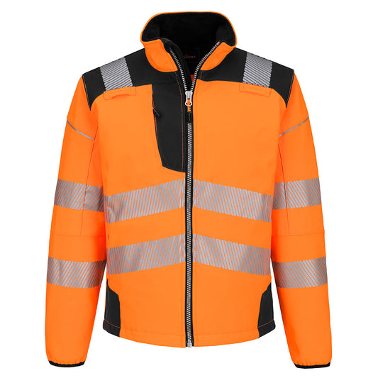 Hi-Vis Softshelljakke PW3 – oransje/svart (T402)