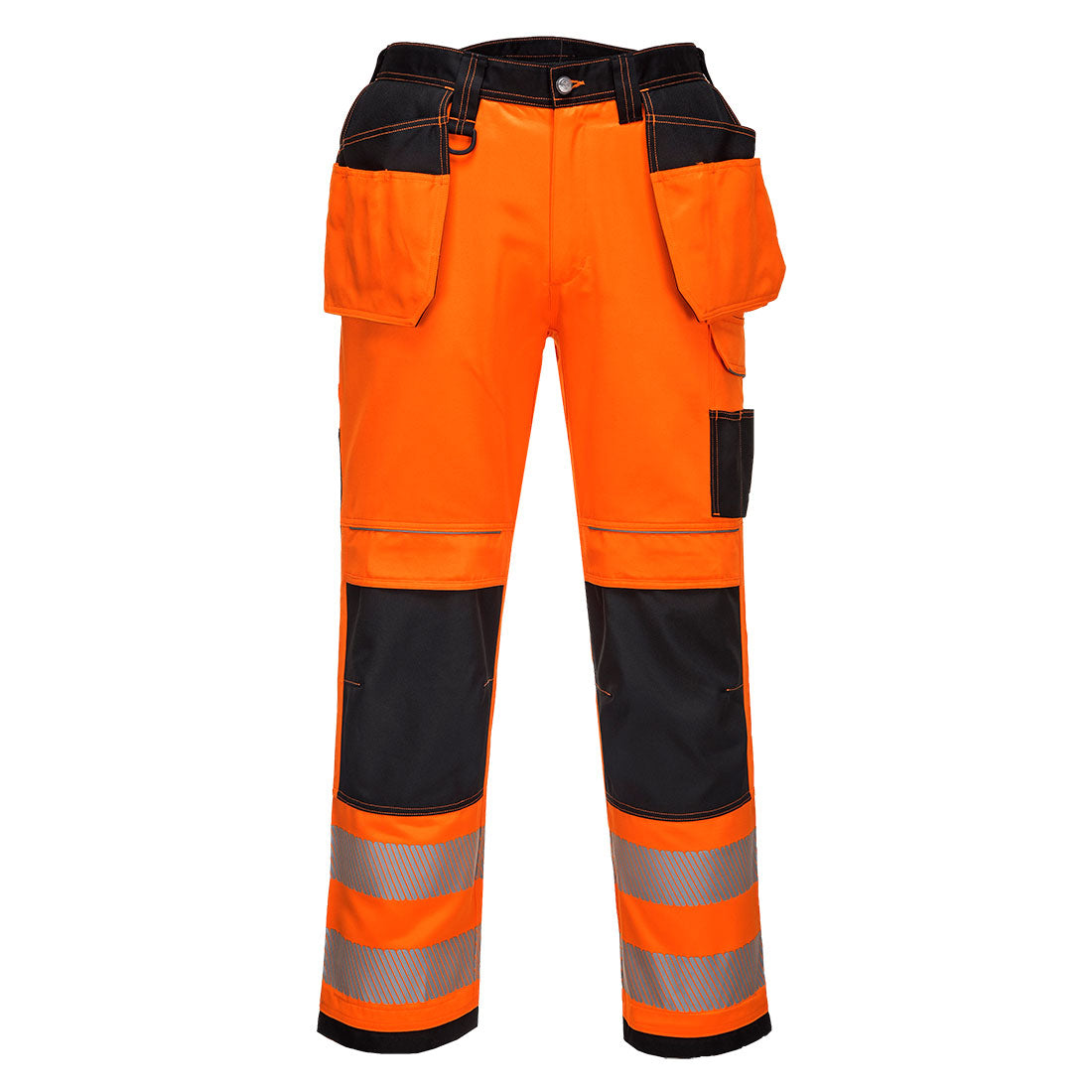 PW3 Hi-Vis arbeidsbukse med hengelommer – oransje/svart (T501)