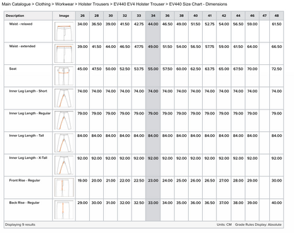EV4 elastisk arbeidsbukse med hengelommer – svart (EV440)