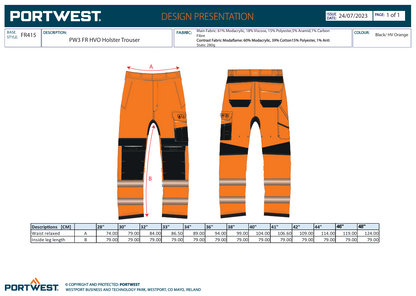 FR415 - PW3 FR Modaflame Hi-Vis Håndverksbukse