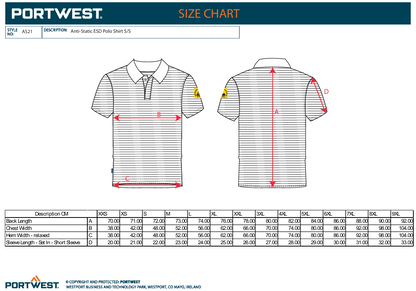 AS21 Antistatisk ESD Polo Skjorte