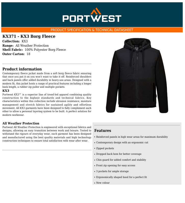 ARBEIDSJAKKE FLEECE KX371