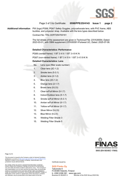 PG66 – Ultra Safe AS/AF Vernebriller