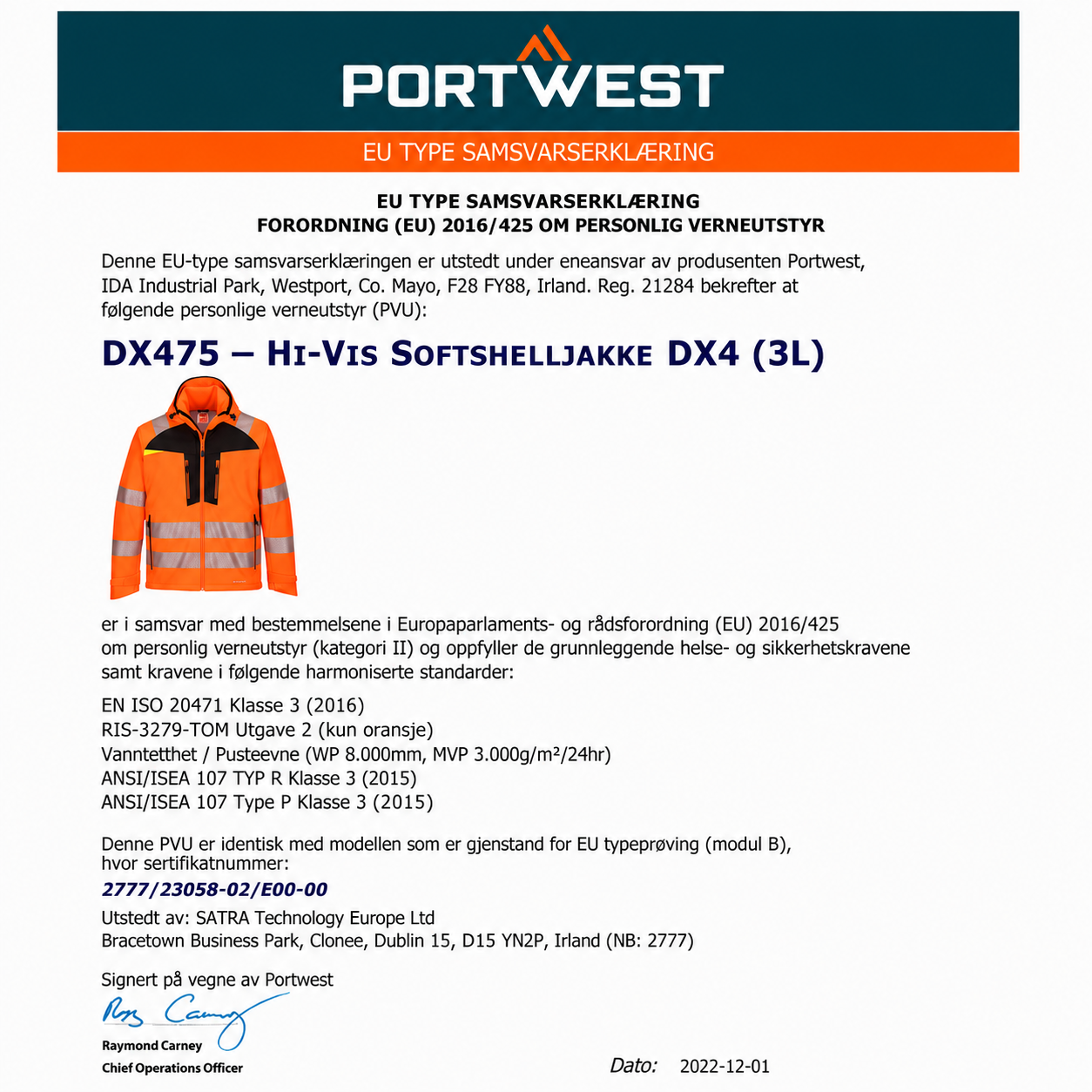 Hi-Vis Softshelljakke DX4 – oransje/svart (DX475)