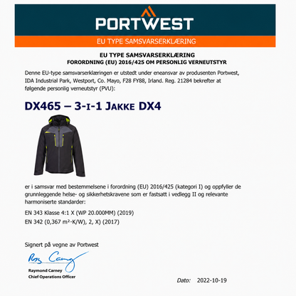 3-i-1 Jakke DX4 – svart (DX465)