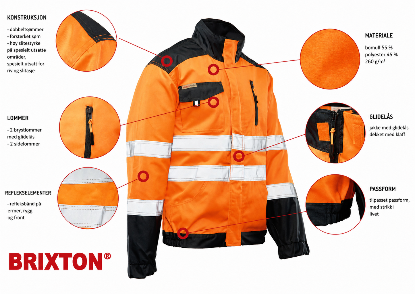 BRIXTON FLASH VARSELGENSER MED KONTRAST – KAT. II, KLASSE 2 Kolleksjon:
