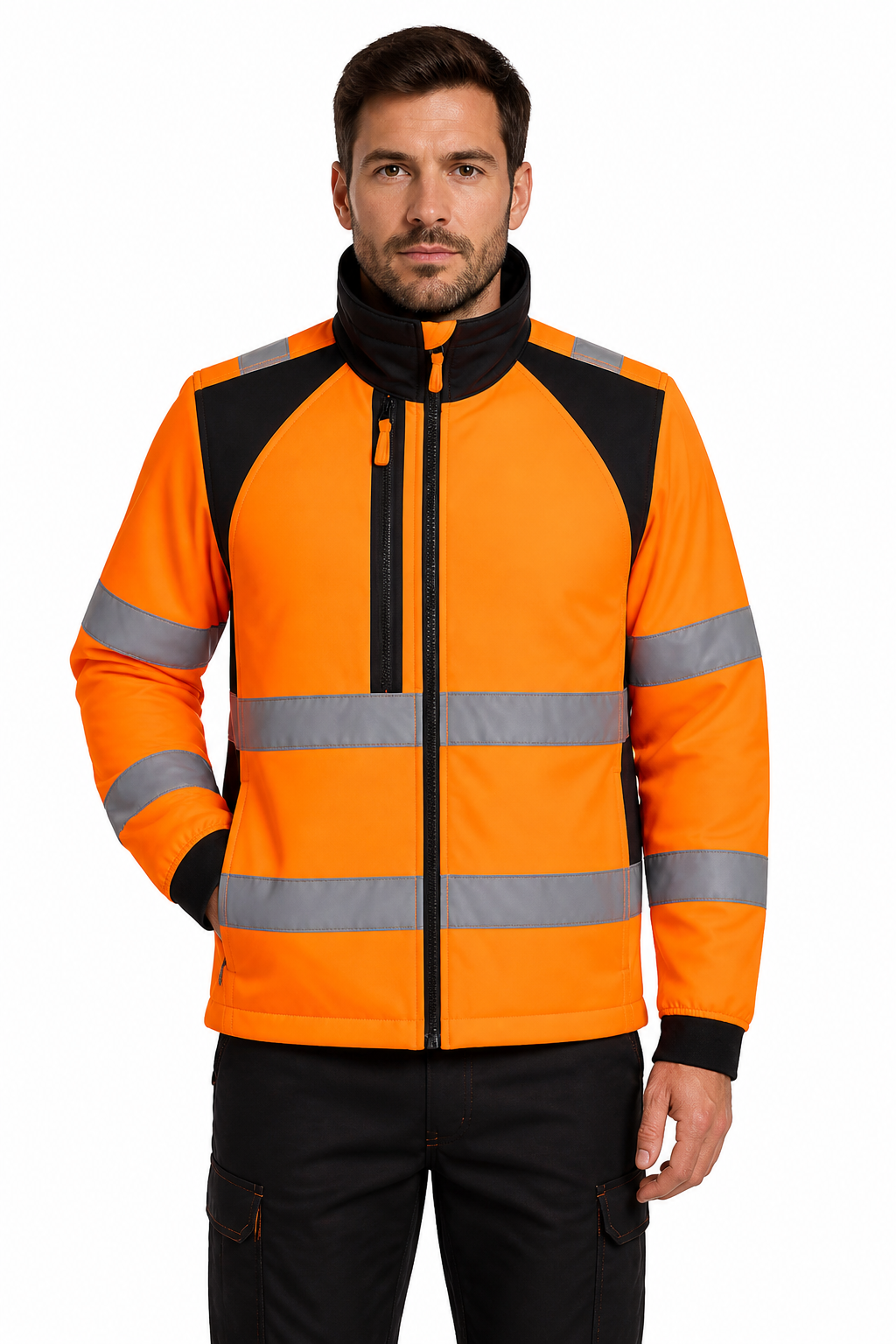 Hi-Vis Softshelljakke WX2 Eco – oransje/svart (CD875)