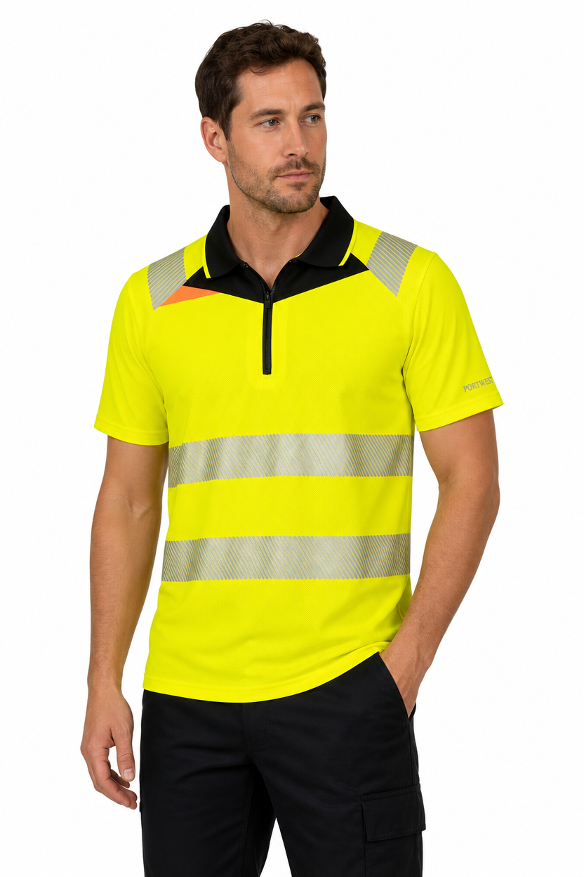 DX412 – Hi-Vis Polo DX4 – oransje/svart