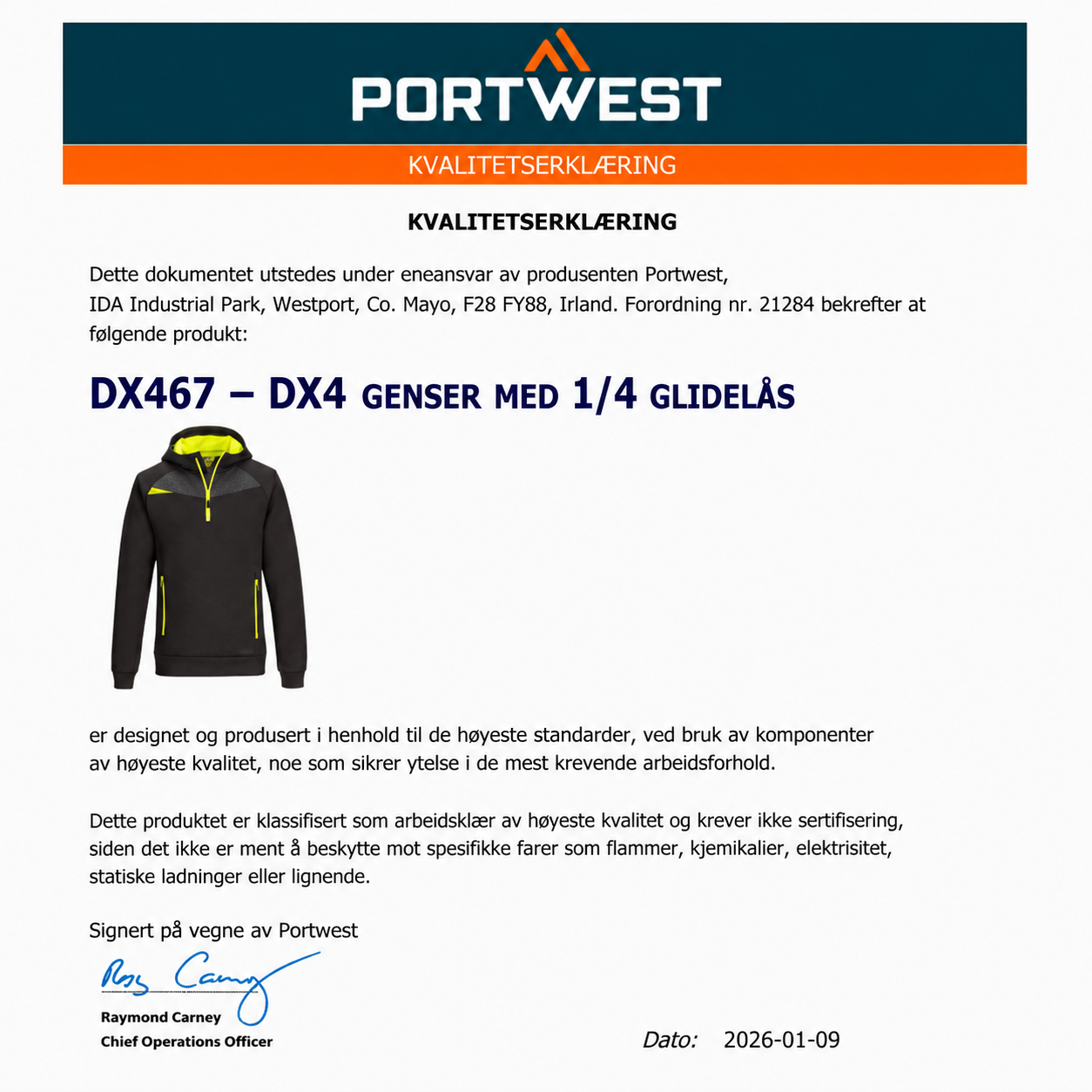 DX467 – DX4 Genser med 1/4 glidelås – svart