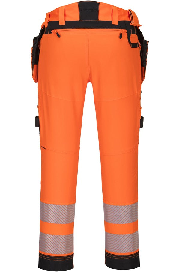 DX442 – Hi-Vis arbeidsbukse DX4 med avtakbare hengelommer – oransje/svart