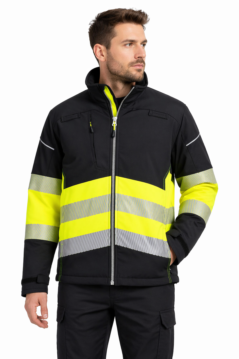 Hi-Vis Softshelljakke PW3 Klasse 1 – svart/oransje (PW375)