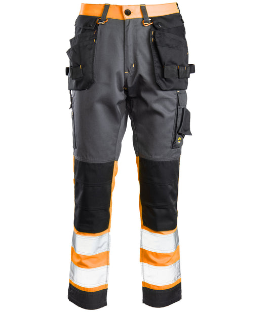 SEVEN KINGS FLASH BUKSER MED MIDJEBÅND, STÅLGRÅ/ORANSJE KAT.II SKF01O